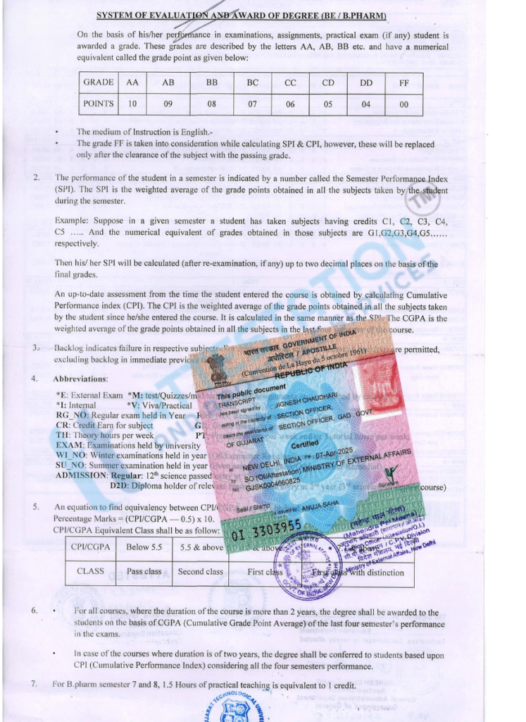 Professional team providing Marksheet and Transcript Apostille Services in India for global recognition